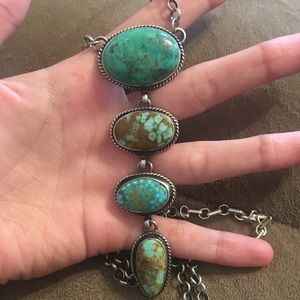 Turquoise and Sterling Lariat Necklace